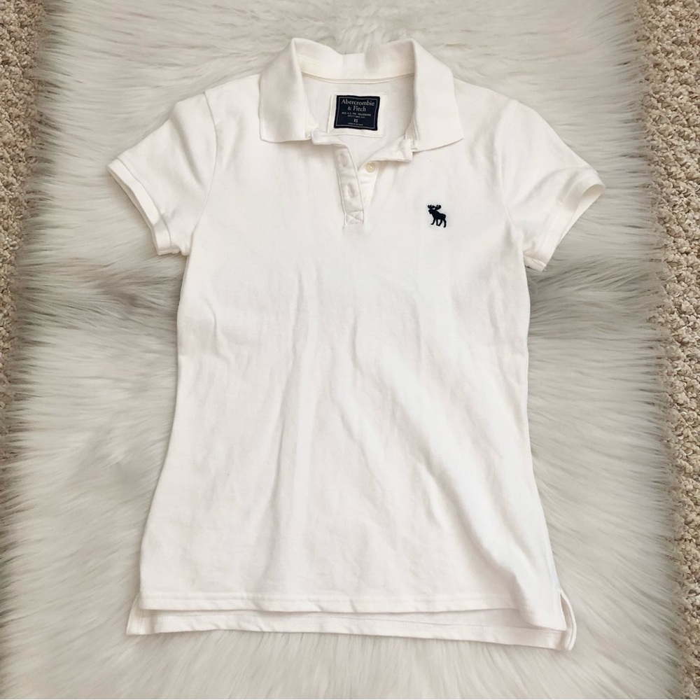 Abercrombie & Fitch Vintage Look White Polo Shirt